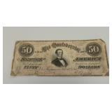 1864 $50 Confederate States Bank Note