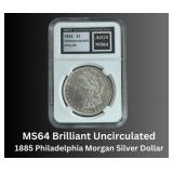 1887 Philadelphia MS64 Morgan Silver Dollar