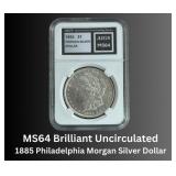 1886 Philadelphia MS64 Morgan Silver Dollar