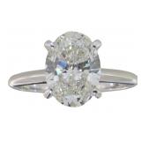14kt Gold 2.69 ct Oval Lab Diamond Solitaire Ring