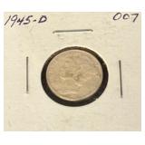 1945-D Denver Mint Mercury Silver Dime Coin