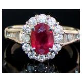 Platinum 2.08 ct Natural Ruby & Diamond Ring