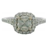 14kt Gold 1.45 ct Asscher Cut Natural Diamond Ring