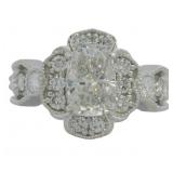 14kt Gold 2.71 ct Cushion Cut VS Lab Diamond Ring