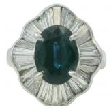 Platinum 2.72 ct Natural Sapphire & Diamond Ring