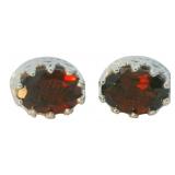 Oval 2.00 ct Genuine Garnet Stud Earrings