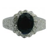 Oval 2.35  ct Natural Sapphire & Diamond Ring