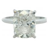 14kt Gold 3.03 ct Cushion VS Lab Diamond Ring
