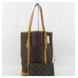 Louis Vuitton Monogram Bucket GM Tote Bag W/ Pouch