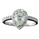 14kt Gold 1.67 ct Pear Cut Diamond Ring