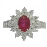 Platinum 1.88 ct Natural Ruby & VS Diamond Ring