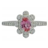 Oval 1.02 ct Natural Pink Sapphire & Diamond Ring