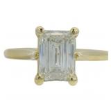 14kt Gold 2.07 ct Emerald Cut VS Lab Diamond Ring