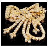 18k Gold 7.52 ct Natural VS Diamond Pendant/Brooch