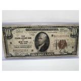 1929 $10 New York National Currency Note
