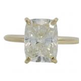 14kt Gold 3.10 ct Cushion VS Lab Diamond Ring