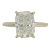 14kt Gold 3.00 ct Cushion VS Lab Diamond Ring
