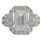 14kt Gold 4.63 ct Emerald Cut VS Lab Diamond Ring