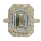 14kt Gold 8.39 ct Emerald Cut VS Lab Diamond Ring