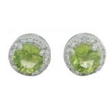 Round 2.00 ct Natural Peridot Stud Earrings