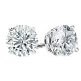 14kt Gold 4.02 ct Round Lab Diamond Stud Earrings