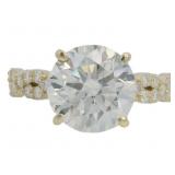 14kt Gold 4.19 ct Round VS Lab Diamond Ring