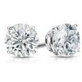 14kt Gold 6.00 ct Round Lab Diamond Stud Earrings