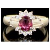 Platinum 1.29 ct Natural Ruby & Diamond Ring