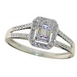 10kt Gold Emerald Cut 1/2 ct Diamond Ring