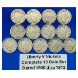 1900-1912 Complete Liberty Nickel Set