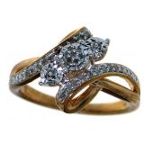 Elegant Past Present Future Diamond Ring