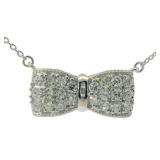 Brilliant 1.09 ct VS Diamond Bow Necklace