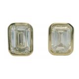 14kt Gold 3.25 ct Bezel Set Lab Diamond Earrings