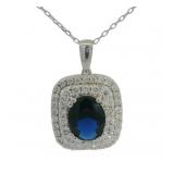 Oval 4.50 ct Sapphire & Diamond Necklace