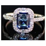 Emerald Cut 2.50 ct Sapphire & Diamond Ring