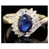 Platinum 2.70 ct Natural Sapphire & Diamond Ring