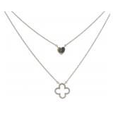 Diamond Accented Quatrefoil Pendant Necklace