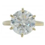 14kt Gold 4.01 ct Round Lab Diamond Solitaire Ring