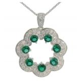 Elegant 2.88 ct Emerald & Diamond Necklace