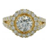 14kt Gold 2.70 ct Round VS Lab Diamond Ring