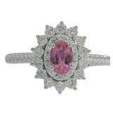 Oval 1.03 ct Natural Pink Sapphire & Diamond Ring