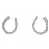 Brilliant 1.76 ct Lab Diamond Horse Shoe Earrings