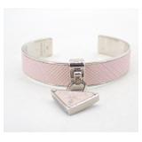 Prada Saffiano Triangular Logo Charm Bangle