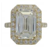14kt Gold 8.71 ct Emerald Cut VS Lab Diamond Ring