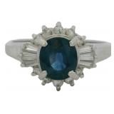 Platinum 1.51 ct Natural Sapphire & Diamond Ring