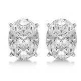 14kt Gold 2.00 ct Oval Diamond Stud Earrings