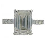 10kt Gold 5.62 ct Emerald Cut VS Lab Diamond Ring