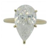 14kt Gold 4.64 ct Pear Cut VS Lab Diamond Ring
