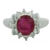 Platinum 1.52 Natural Ruby & VS Diamond Ring