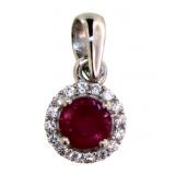 Round Genuine Ruby Designer Pendant